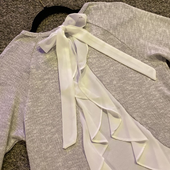 C Gray and White Sheer Shirt - Picture 7 of 7